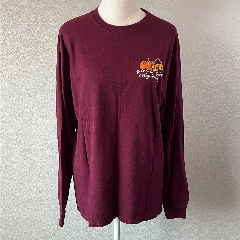Girlie Girls Original "Fall is Smores Fun" Long Sleeve Graphic TShirt Size Med